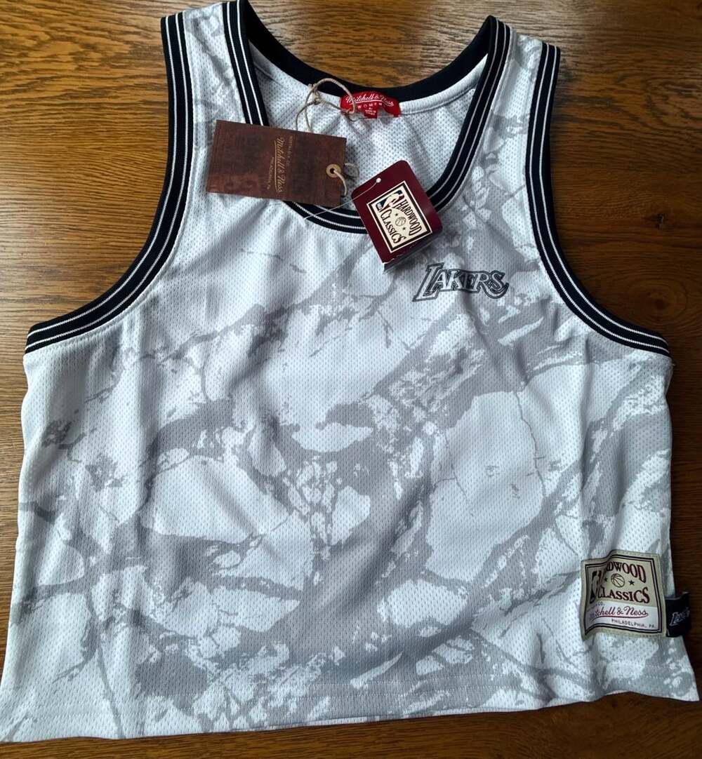 Mitchell & Ness Los Angeles Lakers Tank Top Size L White Gray